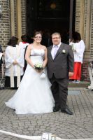 Brautkleid Hochzeitskleid 44 weiß/lila Nordrhein-Westfalen - Kerken Vorschau