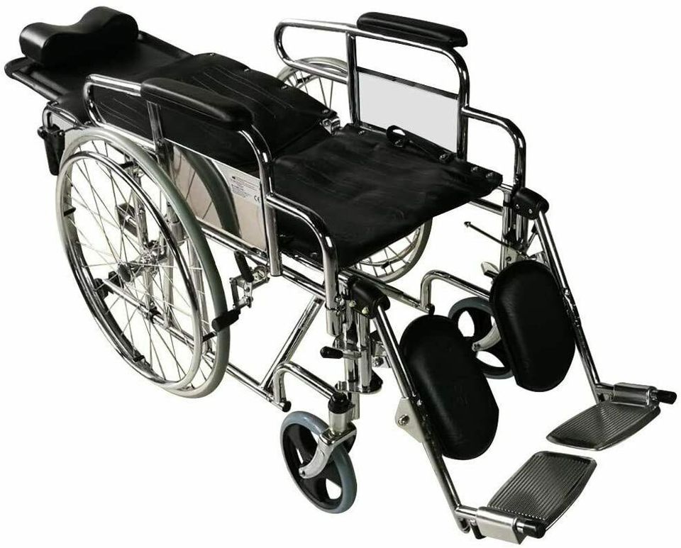 Mobiclinic Rollstuhl Pflegerollstuhl Liegefunktion Beinstütze Alu in Herten