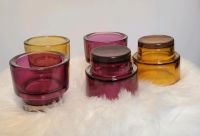 5er SET HOHE GLAS-KERZENHALTER, FARBE HIMBEER + GELB-OCKER Bremen - Schwachhausen Vorschau