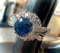 ⚜️ Vintage Ring mit ca. 4ct Safir / Diamanten 18K Weißgold Nordrhein-Westfalen - Moers Vorschau