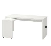 Schreibtisch mit Ausziehplatte, weiß, 151x65 cm Niedersachsen - Göttingen Vorschau