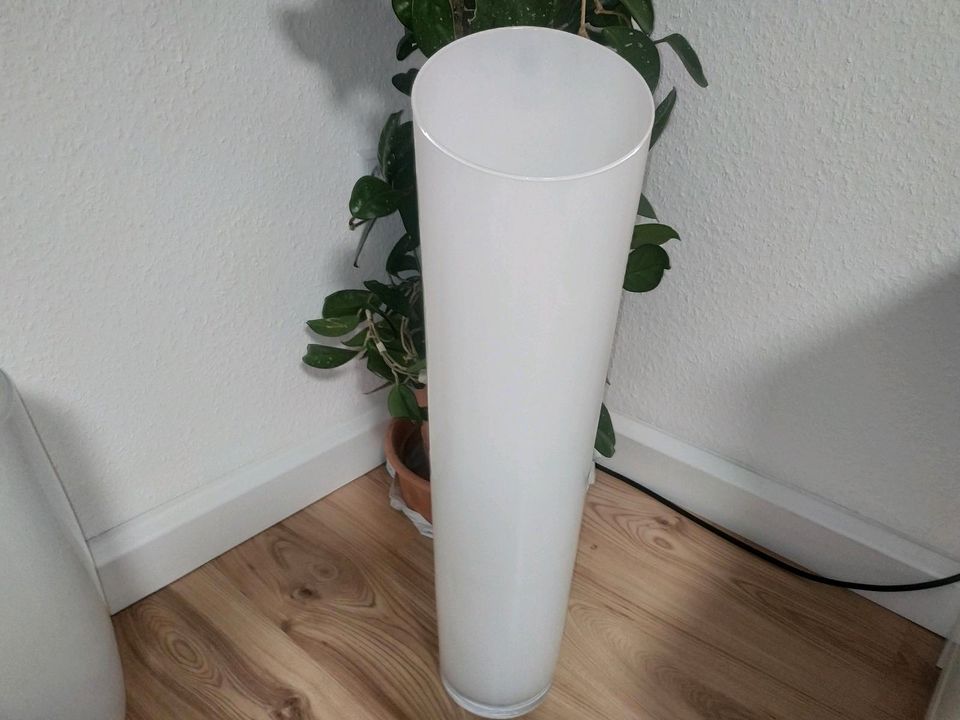 Vase große weiße Boden Glasvase 67 H, 19 Ø❗Handmade❗ in Stuttgart