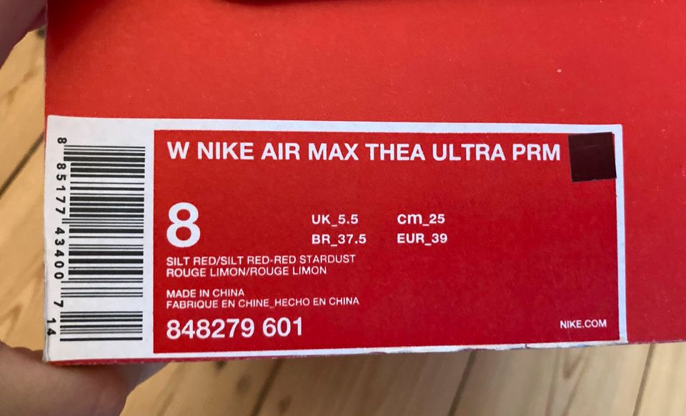 Nike Women’s Air Max Thea Ultra Premium Silt Red EUR 39 (wie neu) in Berlin