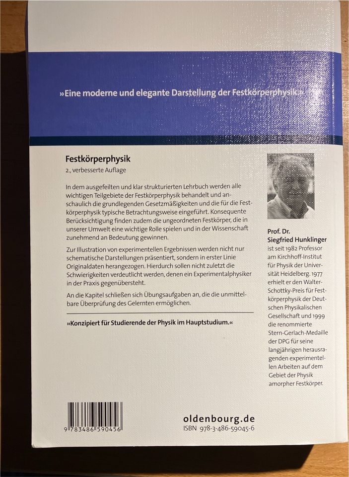 Festkörperphysik Hunklinger 2. Auflage in Waldkappel