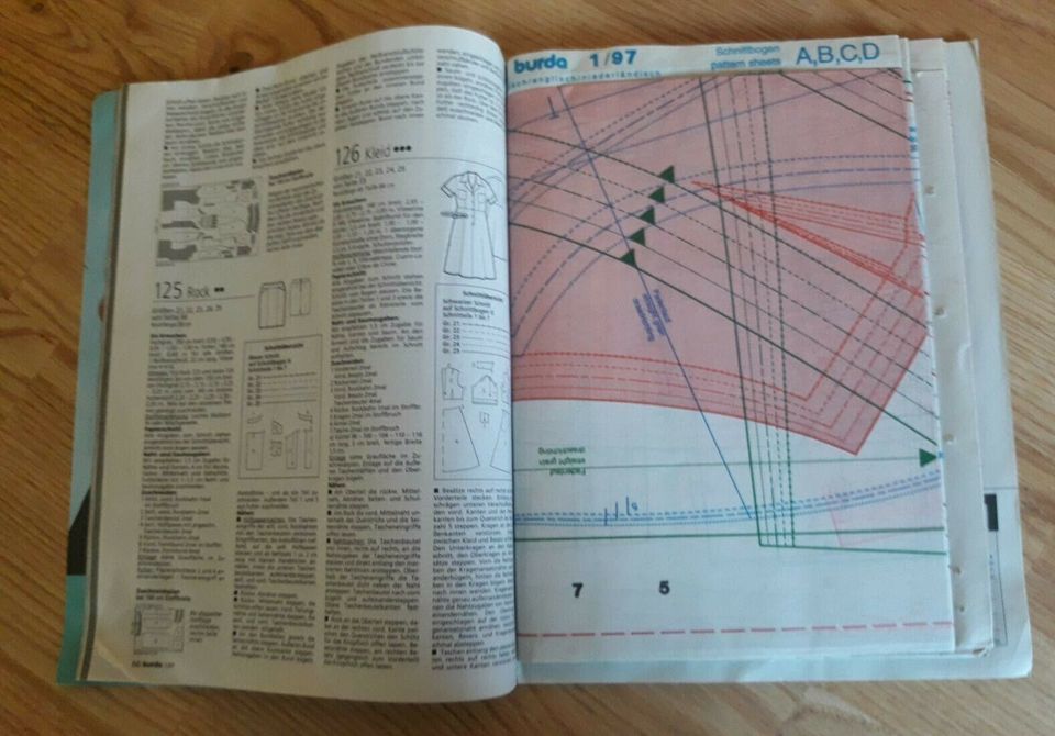 Burda Moden Januar 1997 mit Schnittmusterbögen in Lichtenau