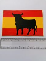 Spanische Flagge mit Stier Aufkleber ca. 12x8cm Hessen - Weiterstadt Vorschau