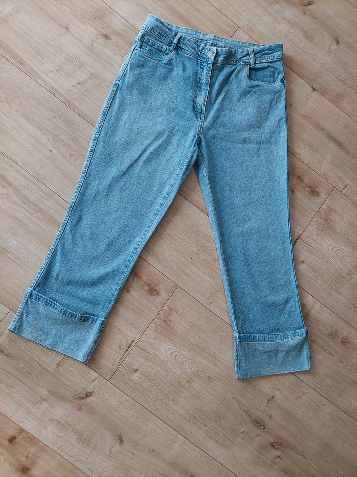 Jeans Hose kurz 7/8 Damen Größe 40 blau braun in Bad Salzungen