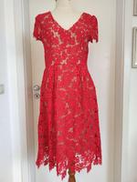 rotes Kleid von Hallhuber mit Spitze, Gr.38 Bayern - Obernburg Vorschau