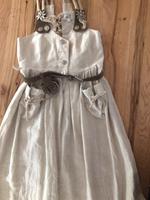Distler Dirndl Kleid Leinen beige mit braunen Ledergürtel usw Bayern - Straubing Vorschau