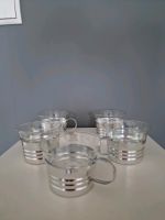 5 DDR Teegläser ALU/ Glas mit Schliff silber Rostock - Diedrichshagen Vorschau