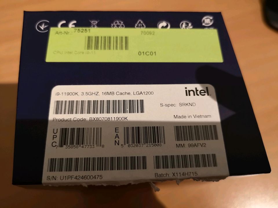 Intel I9 11900K CPU in Remscheid
