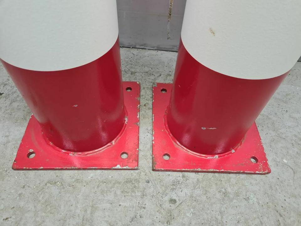 Rammschutzpfosten 120 cm rot/weiß Stahl Ø 21 cm Rammschutzpoller in Borken