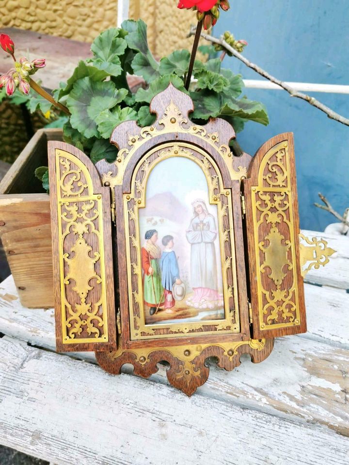 ***~* Antikes Porzellan Bild Maria Mutter Gottes 1860 Altar *~* in Coburg