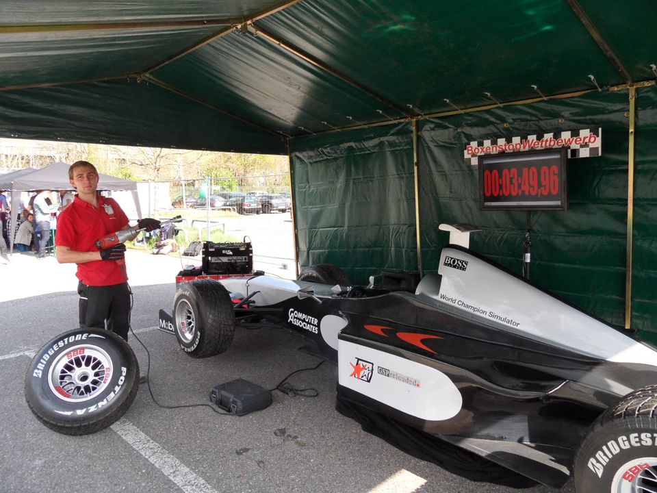 Boxenstop Wettbewerb, Pit Stop, Formel 1 mieten, leihen in Göppingen