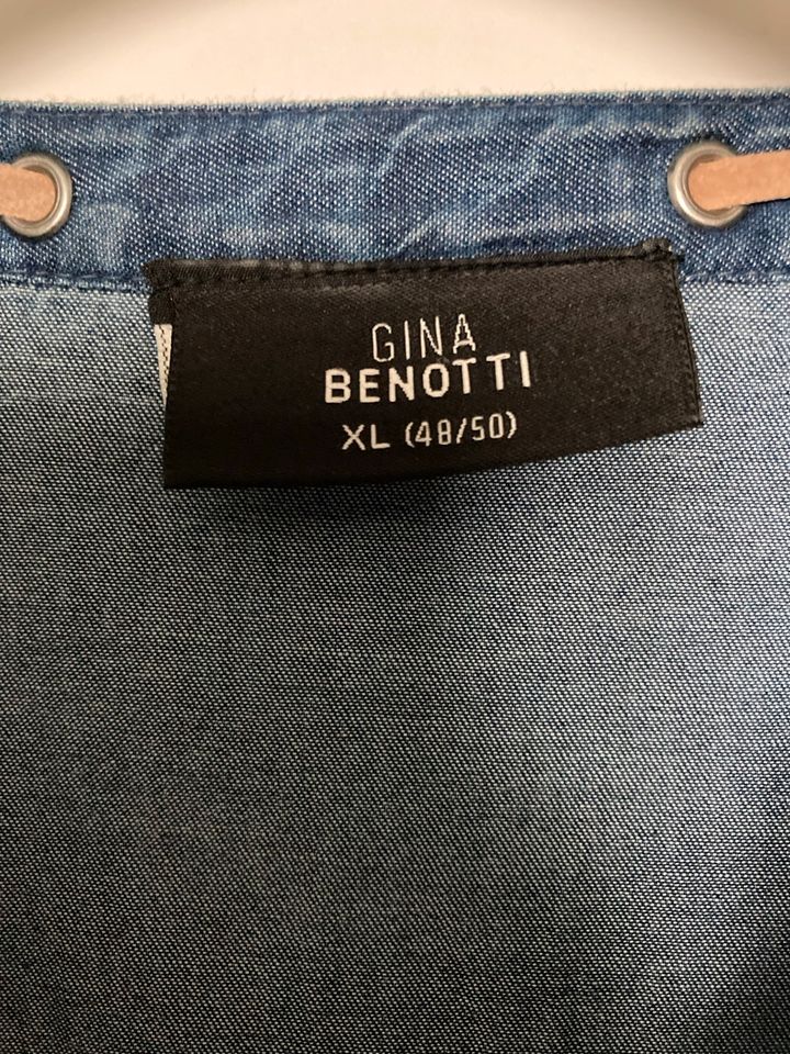 Jeans Hemdbluse, Gina Benotti, Größe 48/50, dunkelblau in St. Ingbert