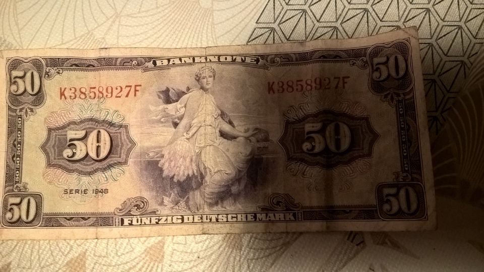 Nostalgie 10 und 50 Deutsche Mark  Serie 1948 selten in Brüggen