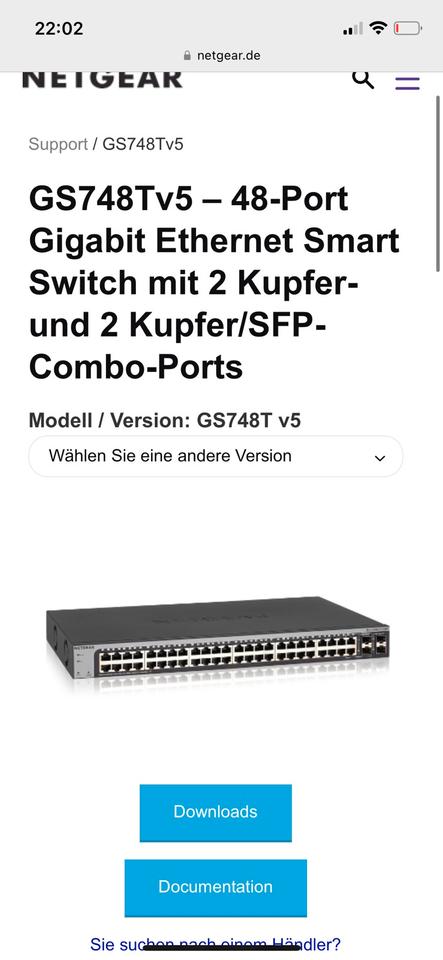 Netgear GS748T-500EUS 48-Port Gigabit Ethernet Smart Switch in Obernkirchen