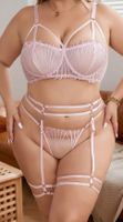 Dessous Set mit Mesh, Bügel, Strumpfband Pink in 2XL Thüringen - Königsee Vorschau