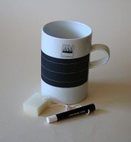 ASA Kaffeebecher, schwarz/weiß, mit Kreide und Schwämmchen Wiesbaden - Nordenstadt Vorschau