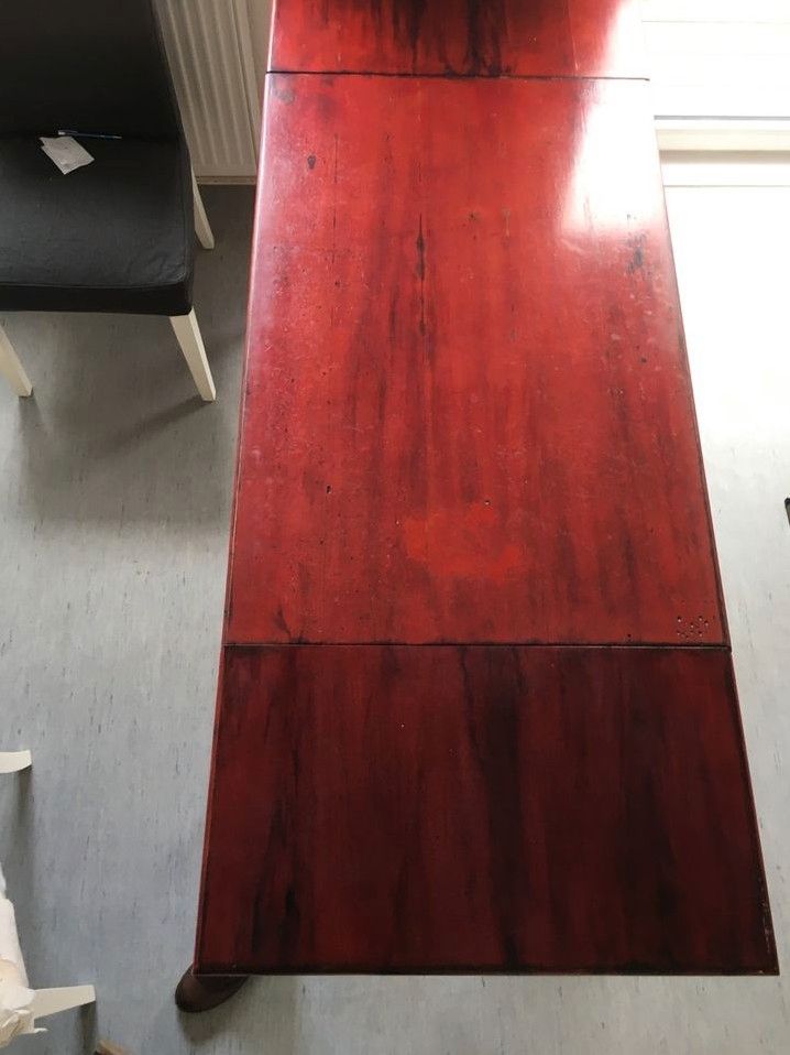 Tisch Esstisch, ausziehbar 2-8 Pers. Holz massiv rot vintage in Kiel