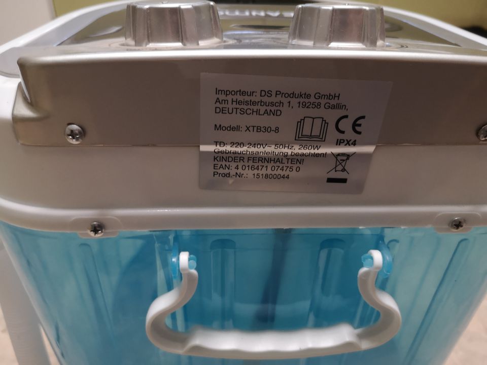 EASYmaxx Mini-Waschmaschine, 260W, für 3kg, weiß/blau in Großheubach