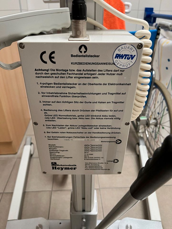 Heymer Hewo 160 elektrischer Patientenlifter in Idar-Oberstein