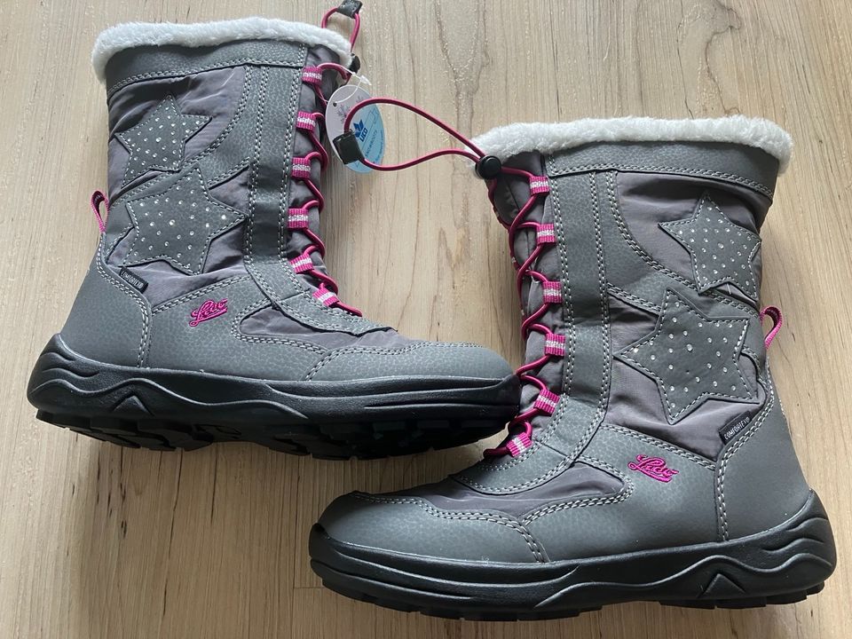 Mädchen Stiefel Lico neu grau pink Fell in Leipzig