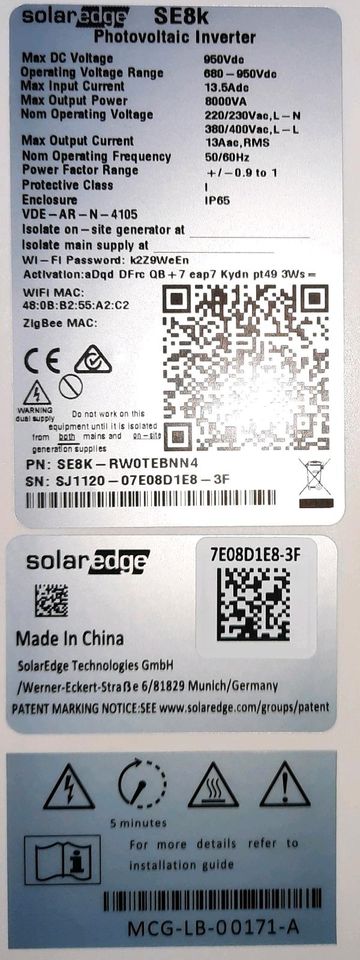 SolarEdge Wechselrichter SE8K Inverter PV Photovoltaik in Peine