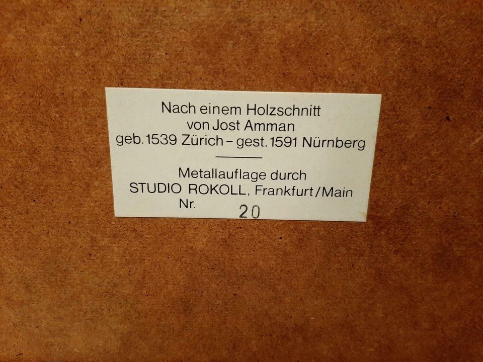 Der Baumeister nach Holzschnitt von Jost Amman in Frankfurt am Main