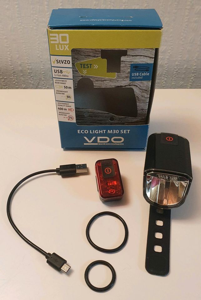 VDO Eco Light M30 Set, Fahrradbeleuchtung, abnehmbar, wie neu in Rickert