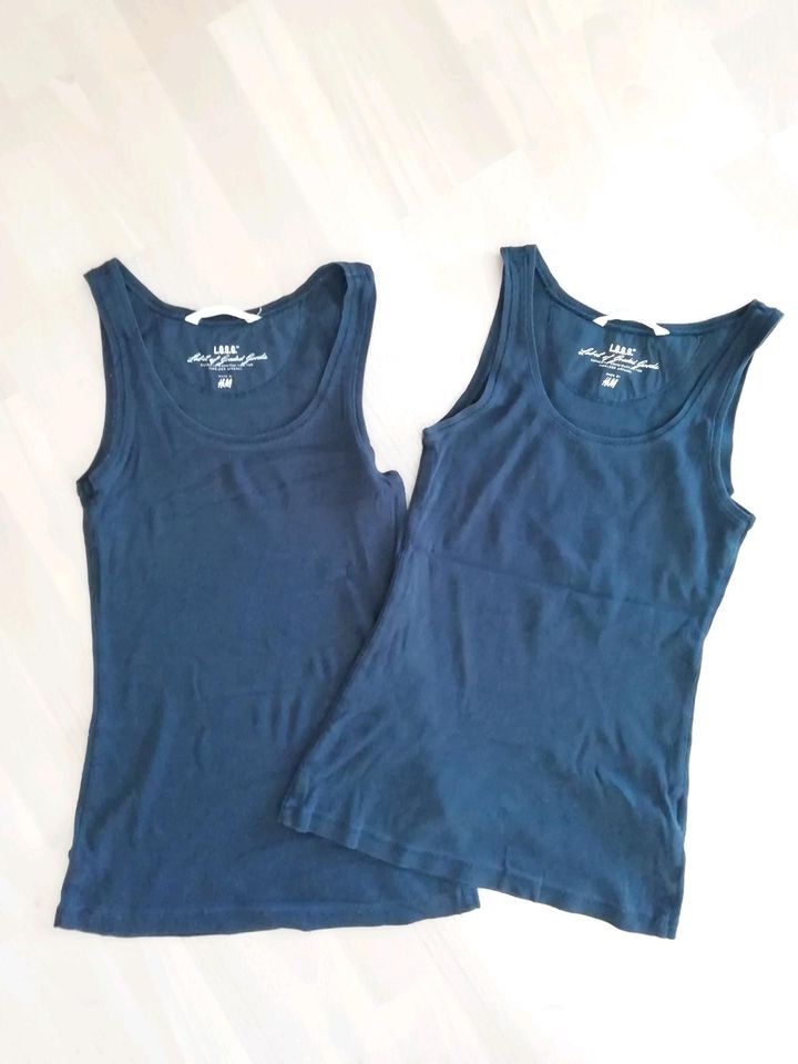 2 schwarze Tank Tops H&M Oberteil TShirt Größe M in Heusenstamm