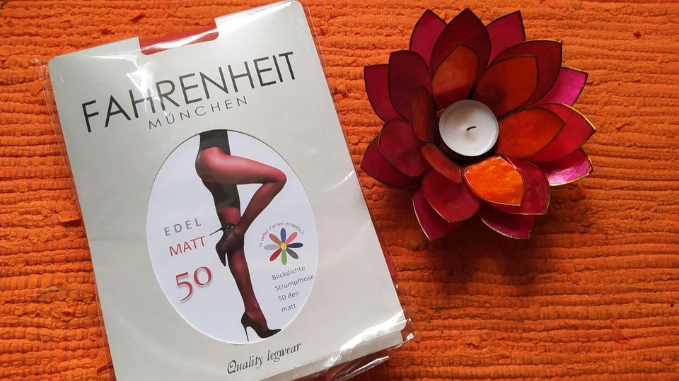 Fahrenheit Strumpfhose orange  50 blickdicht weich matt  XXL NEU in Baiersdorf