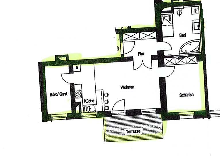 Mitten im Naturpark Königsheide, 3 Zimmer Wohnung mit Terrasse in Berlin