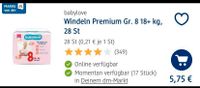 Babylove-Windeln Gr. 8 und 20 Windeln gratis Baden-Württemberg - Kandern Vorschau