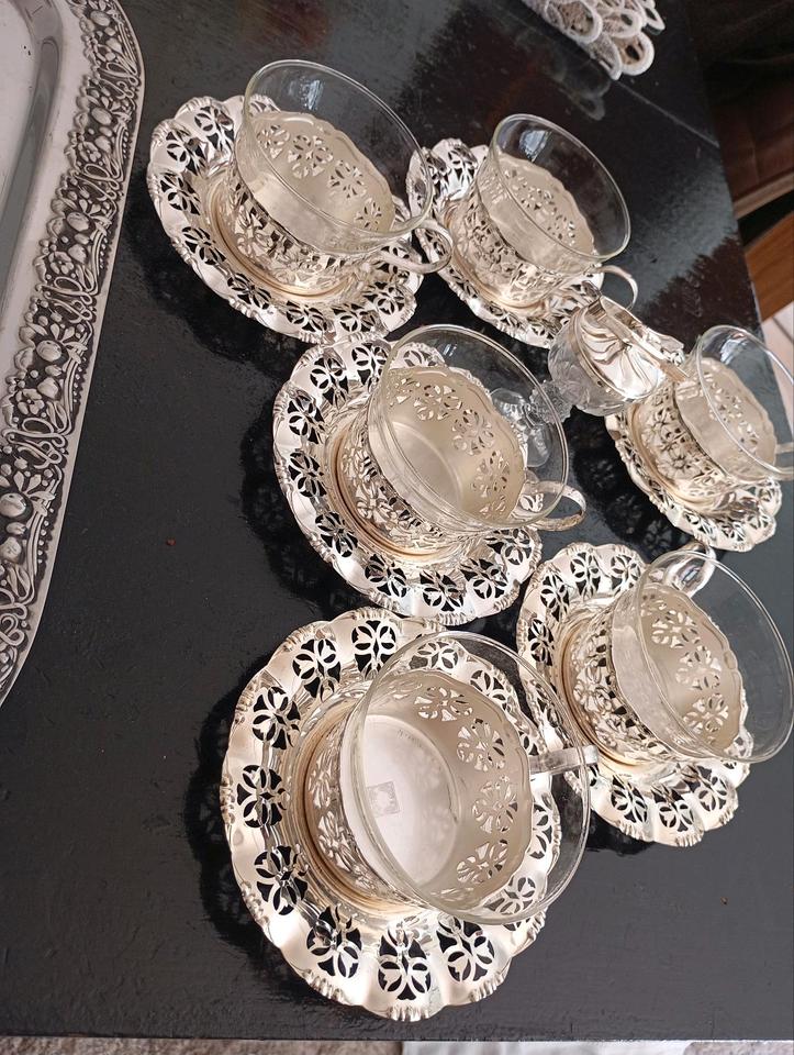 Vintage Teeservice Telegläser Tee-Set versilbert in Saarbrücken