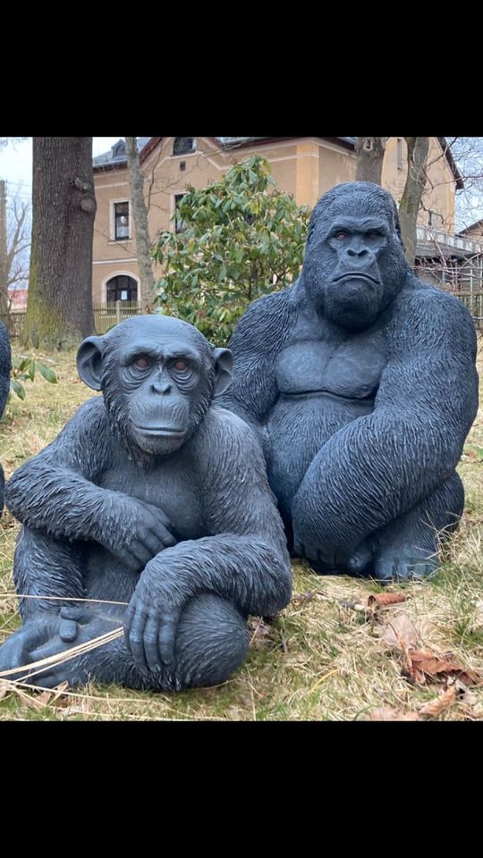 ‼️XL Gorilla 180kg Steinguss Affe Affen Berggorilla Orang Utan‼️ in Hamburg