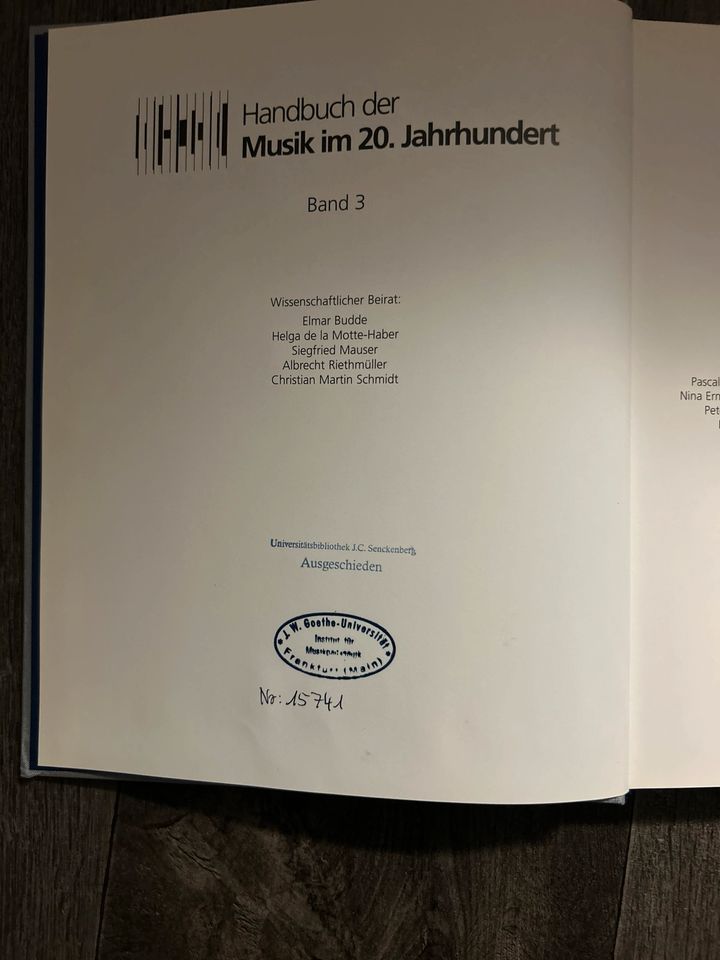 Handbuch der Musik im 20. Jahrhundert Band 3 in Frankfurt am Main