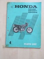 Honda CB 400 F F1 F2 Four Teile Ersatzteil Katalog Parts List Cat Nordrhein-Westfalen - Gelsenkirchen Vorschau