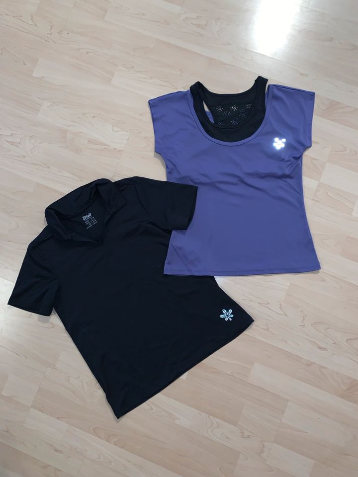 Polo Sport Shirts Training Laufen Yoga S 36/38 schwarz lila in Wipperfürth