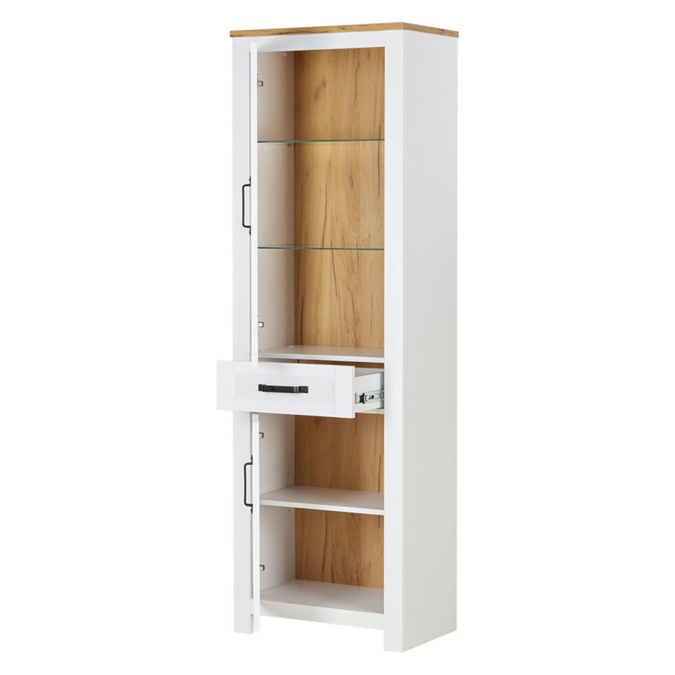 Highboard Vitrine Schrank Wohnzimmerschrank Holz Weiss NEU 238-Er in Erfurt