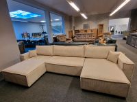 XXL-Sofa Wohnlandschaft U-Form Cord in Beige mit Schlaffunktion und Bettkasten Möbel Wurm Niedersachsen - Osnabrück Vorschau