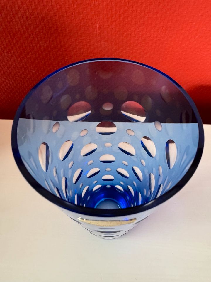 Vase blau Kristallglass in Hamburg