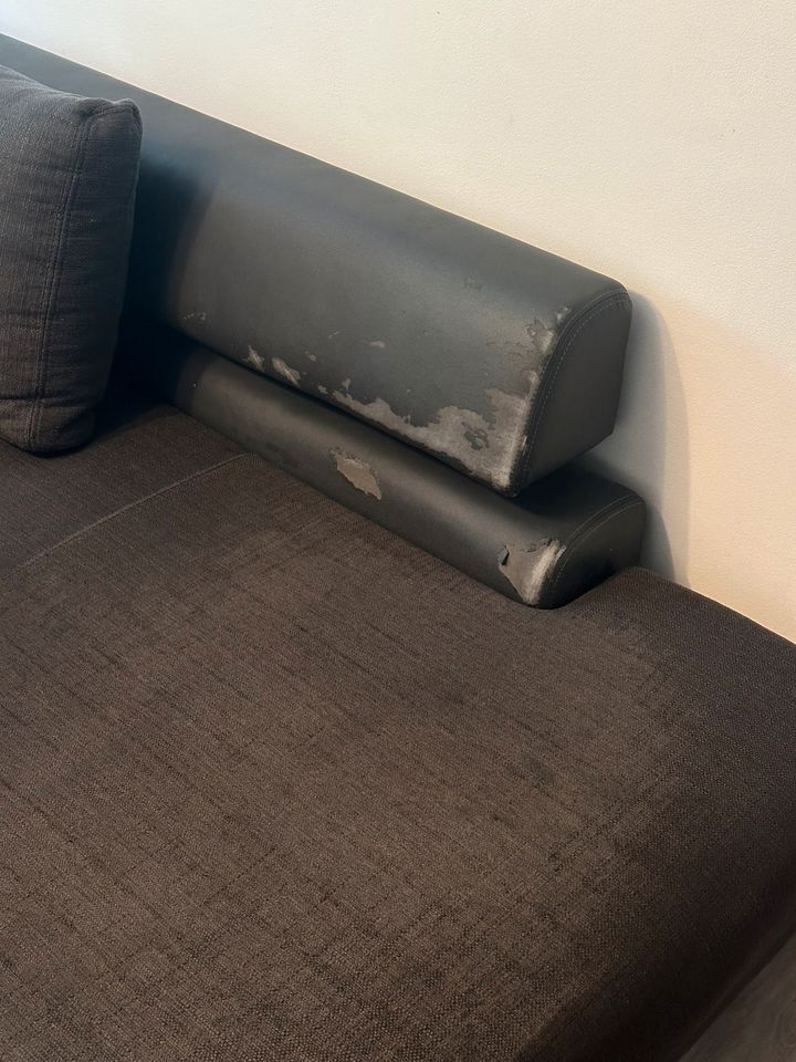 Sofa, Ecksofa, Couch, mit Bettkasten, ausziehbar-grau in Hamburg