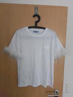 Prada Milano Damen T-Shirt mit Feder Bündchen - Gr.M Mecklenburg-Vorpommern - Eixen Vorschau