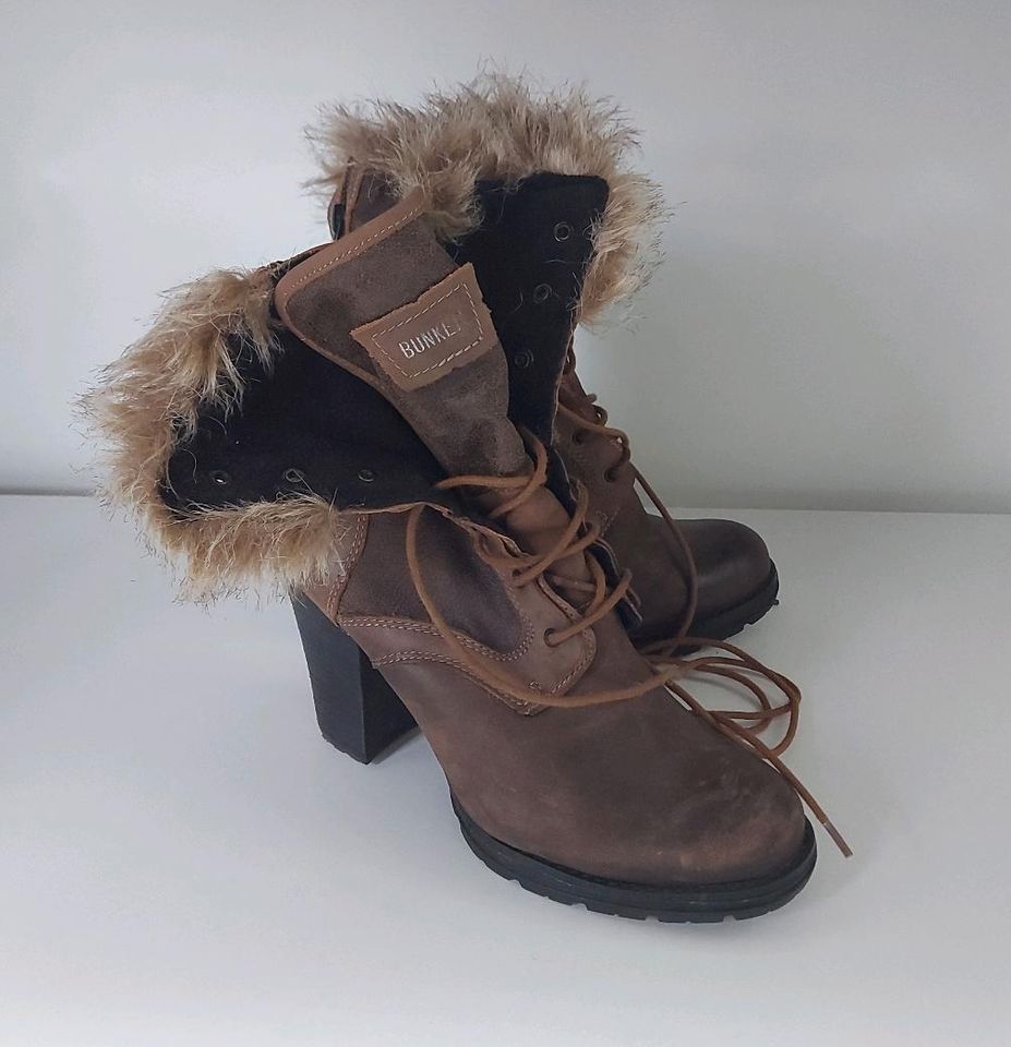 *TOP*Bunker Boots High Heel Damen Schuhe Gr. 39 braun Schnürschuh in Berlin