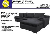 Sofa Couch Wohnlandschaft L Form Velour, Cordstoff schwarz, anthr Nordrhein-Westfalen - Mettingen Vorschau