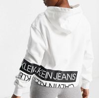 Calvin Klein Pullover Hoodie weiß M Shirt Kapuze Handewitt - Jarplund Vorschau