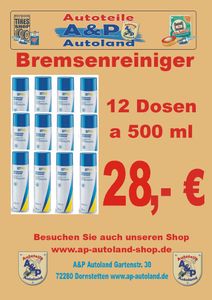 12x 500ml Spraydose BREMSENREINIGER VON CARTECHNIC 