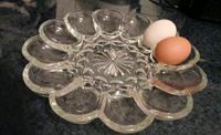 Vintage Glasteller Glasplatte für Eier - 50er Jahre Hannover - Vahrenwald-List Vorschau