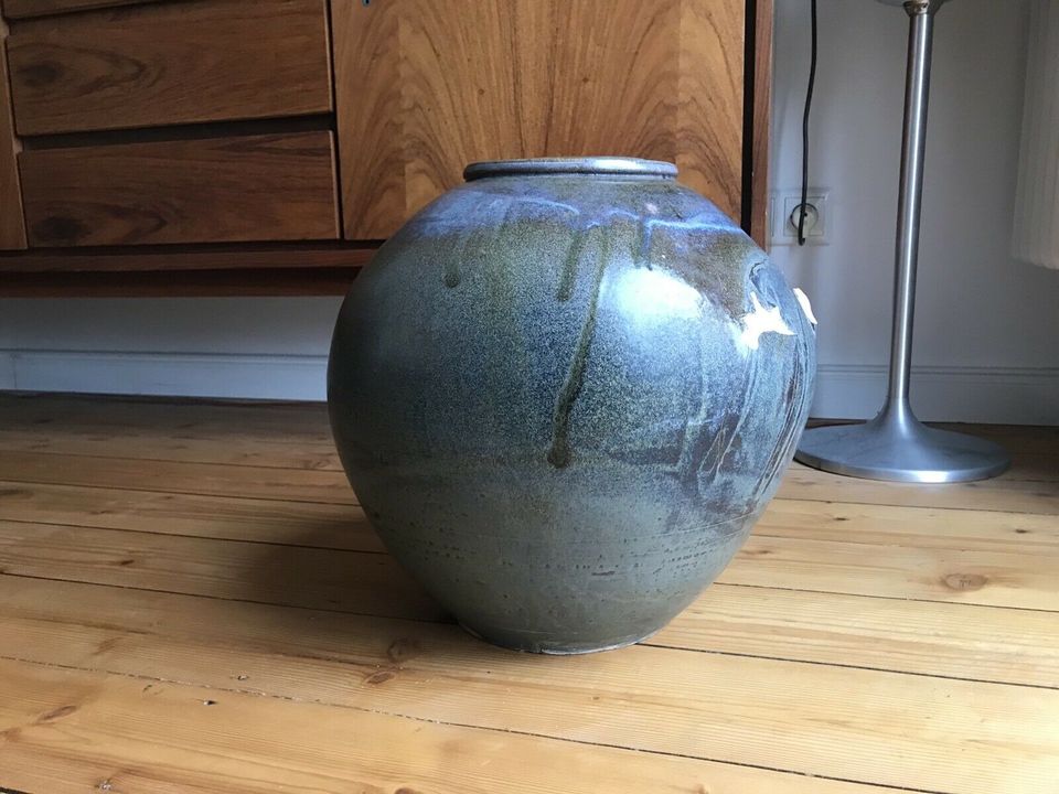 Bodenvase Vase Keramik vintage antik 50er 60er zu Teak Pampasgras in Bremen
